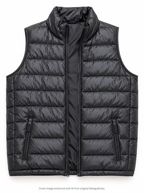 GAP Black Quilted Puffer Vest XL-Maternity-Zip Front